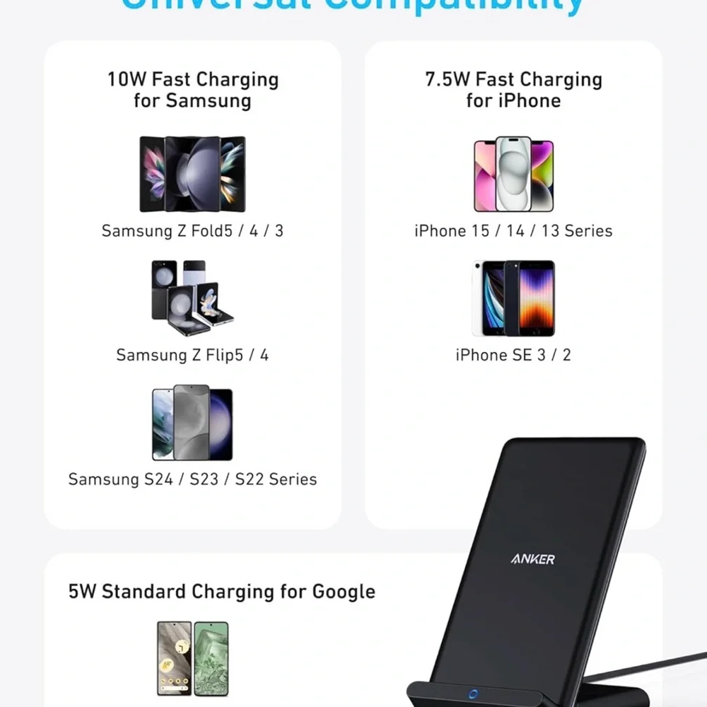 Anker Black Wireless Charger for Multiple Devices